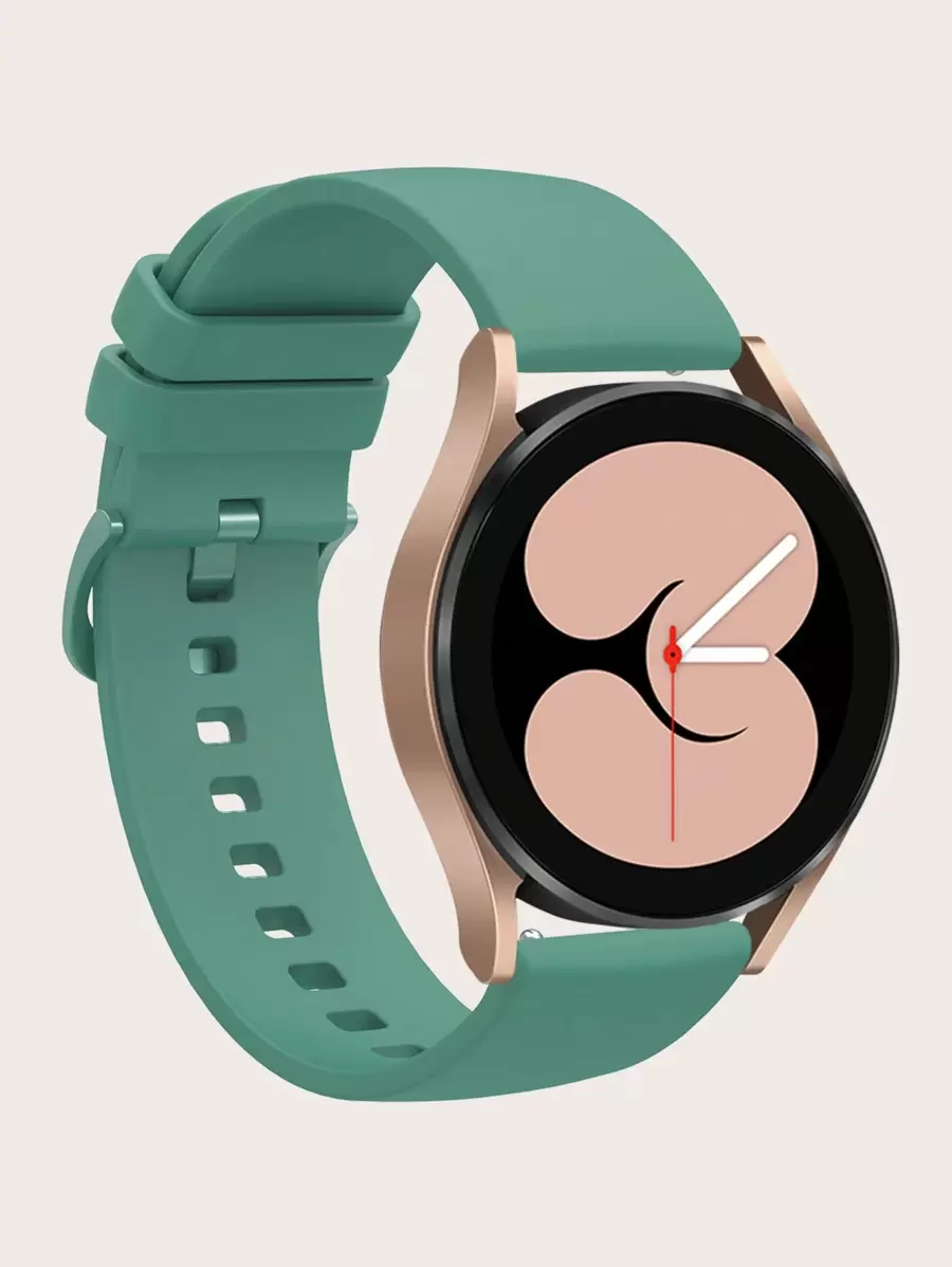 1 条装 18 毫米/20 毫米/22 毫米绿色通用扁平硅胶表带，适用于 Garmin/Amazfit - 綠色 - 查看 1