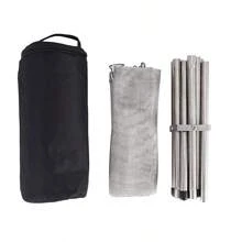 1個戶外露營不銹鋼火坑,可摺疊和攜帶,可用於篝火、燒烤和加熱,露營廚房 - 銀色 - 查看 10