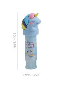 1pc隨機女孩卡通獨角獸固體粘性膠紙,適用於文具使用 - 彩色 - 查看 7