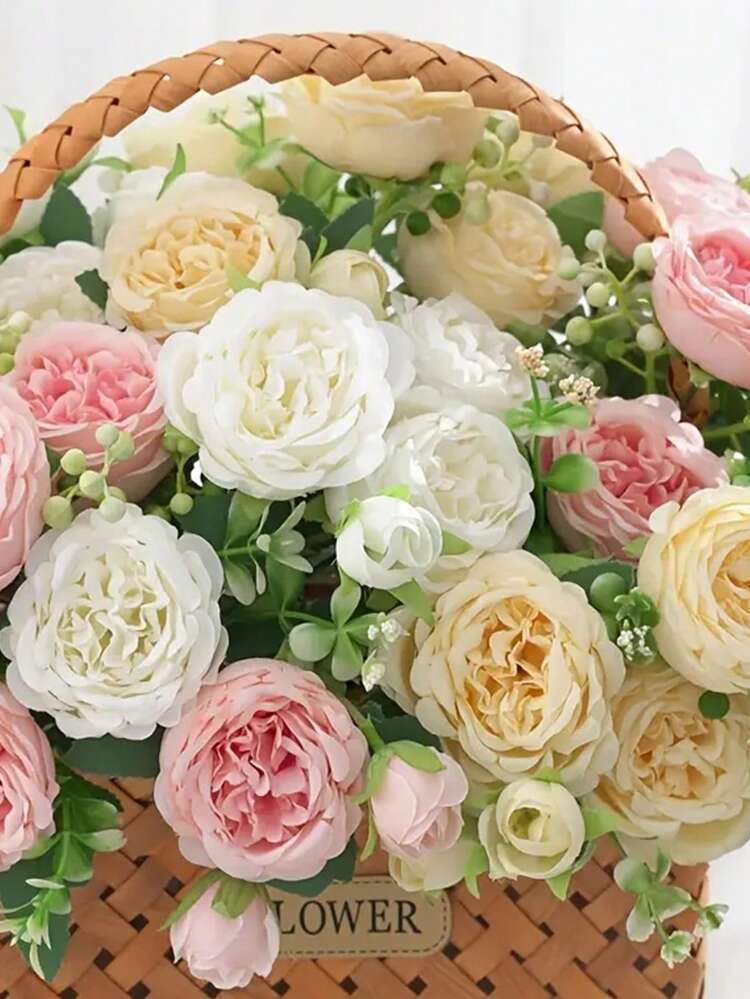 LARDUX 24 pezzi di fiori artificiali per fai da te, teste di fiori artificiali rosa, piccoli fiori di seta, mix di teste di fiori artificiali per fai da te, scrapbooking, matrimoni, feste