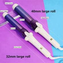 1支32mm專業大桶捲髮棒,具備內捲和捲曲功能,快速加熱的陶瓷電動捲髮棒,可實現持久的髮型造型 - 紫色 - 查看 6