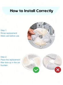 1 Piece Of 4-Piece Pet Water Dispenser Filter Element, Suitable For Pet Water Dispenser Filter Element Replacement, Filtering Impurities In Water And Softening Pet Drinking Water - White - View 5