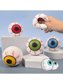 恐怖的裝有麵粉的眼球tpr泡泡玩具,用於惡作劇、減壓和娛樂 - 白色 - 查看 8