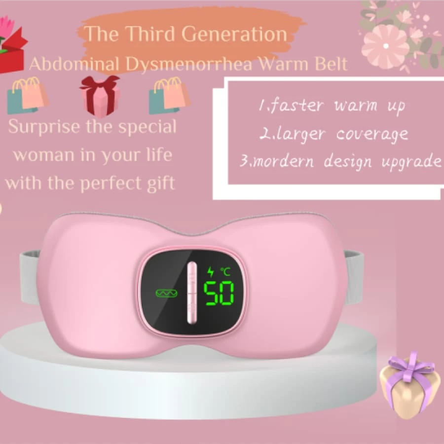 LCD Screen Portable Electric Period Pain Relief Device Massager Warm