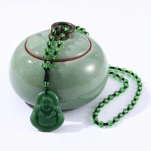 1/4 pièces Pendentif Bouddha Fengshui, pendentif de collier Bouddha en verre sculpté exquis - accessoire de voyage unique, sans matériau en mosaïque et sans placage, idéal pour les voyageurs spirituels et les enthousiastes de Bouddha