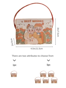 1 件高檔婚禮糖果盒,送朋友的便攜式禮物盒 - 橘色 - 查看 2