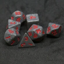 7入組仿大理石多面骰子,適用於桌上遊戲、娛樂、派對、愛好者 - 黑色 - 查看 3