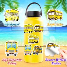 50入組學校巴士貼紙,卡通黃色巴士乙烯基防水貼紙適用於學生男孩女孩,水瓶筆記型電腦行李箱冰箱等大量貼紙 - 彩色 - 查看 5