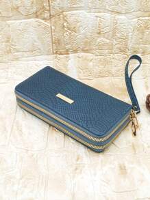 MINGYOU Vintage Snake Patterned Multilayer Zipper Closure Clutch & Phone Bag Women Crocodile For Women Wallet Purse Wallet Long Wallet Wristlet Wallet