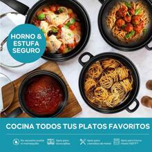 Juego de 13 ollas y sartenes de hierro fundido, Multifuncional ollas de cocina con Espátula, utensilios de cocina antiadherentes con utensilios para Navidad, cocina, inducción, camping, parrilla de huevos - Negro - Ver 4