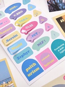 1 Paquete (32 Hojas) Pegatinas Con Patrones Diferentes (2 Hojas Por Patrón) Para El Diario, La Decoración De Las Libretas - Multicolor - Ver 7