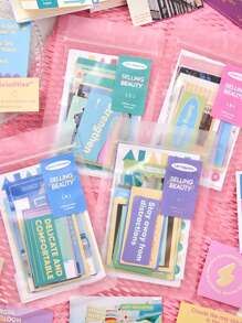 1 Paquete (32 Hojas) Pegatinas Con Patrones Diferentes (2 Hojas Por Patrón) Para El Diario, La Decoración De Las Libretas - Multicolor - Ver 4