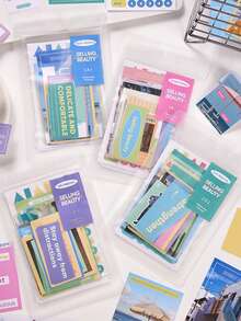 1 Paquete (32 Hojas) Pegatinas Con Patrones Diferentes (2 Hojas Por Patrón) Para El Diario, La Decoración De Las Libretas - Multicolor - Ver 8