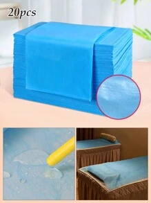 HMQ beauty Disposable Nonwoven Bed Sheet, Breathable, Waterproof, Anti-Oil, Anti-Bacteria, For Bed, Single-Use, Suitable For Cosmetics, Spa, Beauty Salon, Eyelash... - Blue - View 2