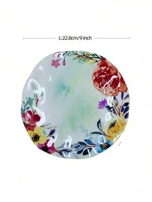 3pcs/Set Elegant Flower Pattern Corelle Dinnerware Set, Including 19oz Bowl, 9inch Plate, 11inch Plate, Unique And Exquisitely Designed, Suitable For Daily Use In Spring - Blue and White - View 3