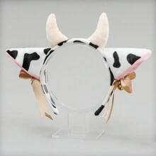 2 件套裝,包括主題派對裝扮的頭帶和尾巴,可愛的髮飾 - 黑與白 - 查看 4