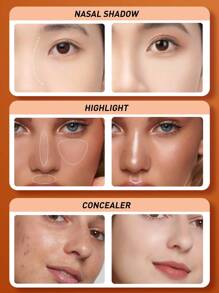 1支黑色三角高光刷，适用于提亮泪沟、法令纹和脸颊。可用作化妆刷，遮盖瑕疵，达到提亮、遮瑕和修饰脸型的效果。是日常妆容的理想之选，适合学生、忙碌人士和化妆新手。 - 黑色 - 查看 3