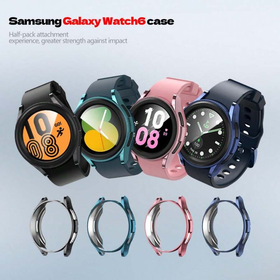 保护壳适用于三星 Galaxy Watch 6 Classic 43 毫米 47 毫米 TPU 屏幕全方位保险杠外壳时尚兼容 Galaxy Watch 6 保护套 - 午夜藍 - 查看 1