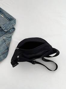 1 Piece Of Fashionable New Washed Nylon Large Chest Bag, Commuting, Traveling, Daily Travel, Simple And Elegant, Large Capacity And Multiple Pockets, Versatile Women'S Shoulder Crossbody Bag - Black - View 7