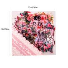 Yanji寵物貼紙包,每包20張,維多利亞戲劇系列,花朵圖案,適用於diy相簿和日記裝飾 - 綠色 - 查看 6