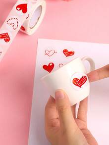 500入組情人節心形禮品裝飾貼紙，適用於行李、杯子和禮物 - 彩色 - 查看 1
