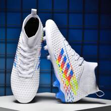 Wejiess男女運動鞋新品ag長釘防滑訓練鞋,戶外足球靴,專業足球鞋,高筒短釘足球鞋,羅納爾多球鞋 - 白色 - 查看 9