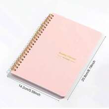 2024年可愛a5螺旋筆記本,行事曆,學生學習計劃,辦公室時間表,文具辦公學校用品 - 粉色 - 查看 2
