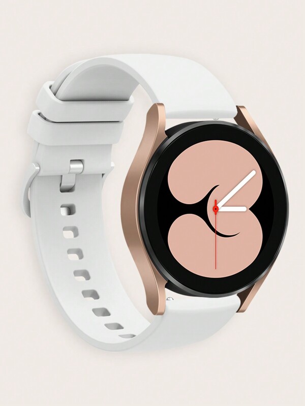 1 pieza Correa de reloj plana de silicona blanca universal de 18mm/20mm/22mm compatible con Samsung/Mi//Garmin/Amazfit