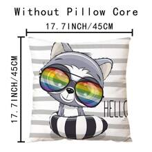 1 件浣熊動物圖案聚酯數位印花家居裝飾沙發墊套（不含枕芯）適用於客廳、臥室、餐廳 - 彩色 - 查看 8