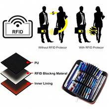 Women Wallet RFID Blocking Leather Zip Around Wallet Large Capacity Credit Card Long Purse - Brown - View 7