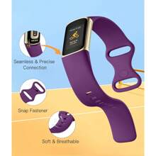 Sport Band Compatible With Fitbit Charge 5/Charge 6 Bands For Women And Men, Soft And Waterproof Wristband Replacement Bracelet Strap For Fitbit Charge 5/Charge 6 Fitness Tracker Accessories - multicolor - View 2