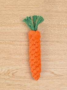 1pc Handmade  Rope Carrot Shaped Dog Toy, Orange, Chew Knot - Orange - View 7