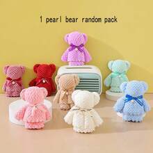 1pc Random Pearl Bear Shaped Towel In Bag Packaging - Multicolor - View 1