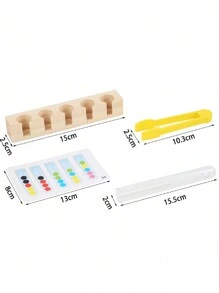 A 5 Test Tube Bead Color Matching Game, Solid Wooden Rainbow Ball, Highly Transparent Material, Plastic Test Tube With Free Question Card To Exercise Children'S Cognitive Ability Of Color And Hands-On Coordination Ability. It Is A Wooden Bead Toy Suitable For Kindergarten Teaching And Family Leisure Play. - Multicolor - View 8
