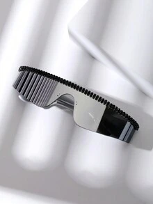 1 件女式盾形水鑽裝飾 Y2k 太陽眼鏡適合戶外運動、騎乘、派對、禮品和日常佩戴 - 銀色 - 查看 2