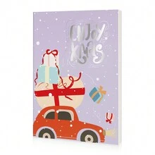 1本聖誕主題硬皮筆記本,適用於書寫和記錄 - 紫色 - 查看 1