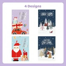 1本聖誕主題硬皮筆記本,適用於書寫和記錄 - 紫色 - 查看 4