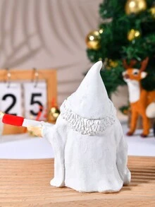 1個微景觀白色裝飾長袍花園新小矮人戶外雕塑樹脂飾品 - 白色 - 查看 7