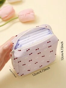 樱花图案卫生巾收纳袋、女性卫生巾收纳袋、化妆包、便携式化妆包 - 返校、学习用品、购物、教室、度假旅行必备品、假期学校用品、学校必备包、女士学校旅行包 - 彩色 - 查看 4