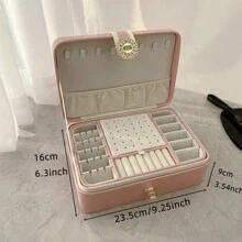 Jewelry Storage Box For Earrings, Necklaces, Bracelets, Rings With Layers And Compartments - Diamond Double Layer Storage Box - View 9