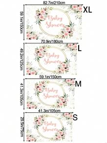 1pc Polyester Pink Baby Shower Flower Background Cloth, Available In Various Sizes, Suitable For Children's Birthday Party Decoration, Baby Gifts And Other Occasions,Christmas