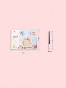 1pc Fun Watercolor Coloring Book For Children, Students' Coloring And Drawing Book, Painting And Coloring Paper, With Built-In Watercolor Paint Pens, Party Birthday Gift - Blue - View 4