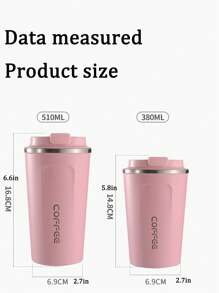 Gắn trên ô tô Thông minh Hiển Thị nhiệt độ Cốc cà phê , Có thể mang đi Thép không gỉ 304 Mini Cặp đôi Bình nước - Hồng - Xem 2