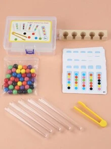 A 5 Test Tube Bead Color Matching Game, Solid Wooden Rainbow Ball, Highly Transparent Material, Plastic Test Tube With Free Question Card To Exercise Children'S Cognitive Ability Of Color And Hands-On Coordination Ability. It Is A Wooden Bead Toy Suitable For Kindergarten Teaching And Family Leisure Play. - Multicolor - View 7