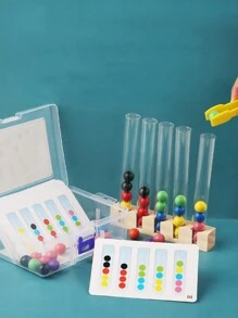 A 5 Test Tube Bead Color Matching Game, Solid Wooden Rainbow Ball, Highly Transparent Material, Plastic Test Tube With Free Question Card To Exercise Children'S Cognitive Ability Of Color And Hands-On Coordination Ability. It Is A Wooden Bead Toy Suitable For Kindergarten Teaching And Family Leisure Play. - Multicolor - View 5