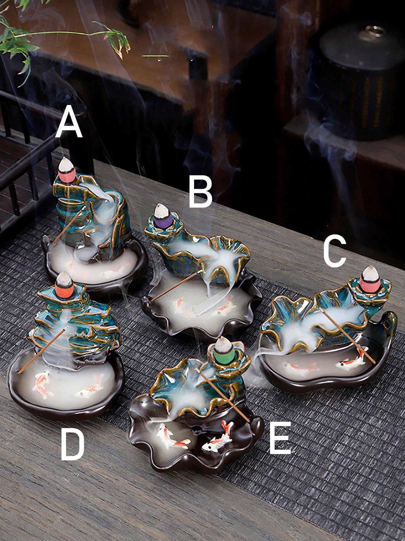 1pc Aromatherapy Burner Incense Insert, Backflow Incense Purple Clay