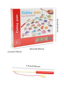 1入木製磁力釣魚遊戲，適用於3-6歲男女童，釣魚遊戲 - 彩色 - 查看 2