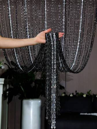 1pc Colorful Romantic Heart-Shaped Beaded Curtain With Glittering Effect, Perfect For Store Window, Room Divider, Doorway, And Decor