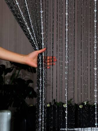 1pc Colorful Romantic Heart-Shaped Beaded Curtain With Glittering Effect, Perfect For Store Window, Room Divider, Doorway, And Decor