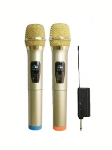 1 套無線麥克風系統,適用於家庭 Ktv、派對、演講、家庭卡拉 Ok 設備 - 金色 - 查看 2